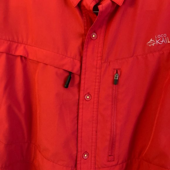 loco kaile 2xl Men’s Fishing Shirt Red Vented Long Sleeve - Picture 5 of 9